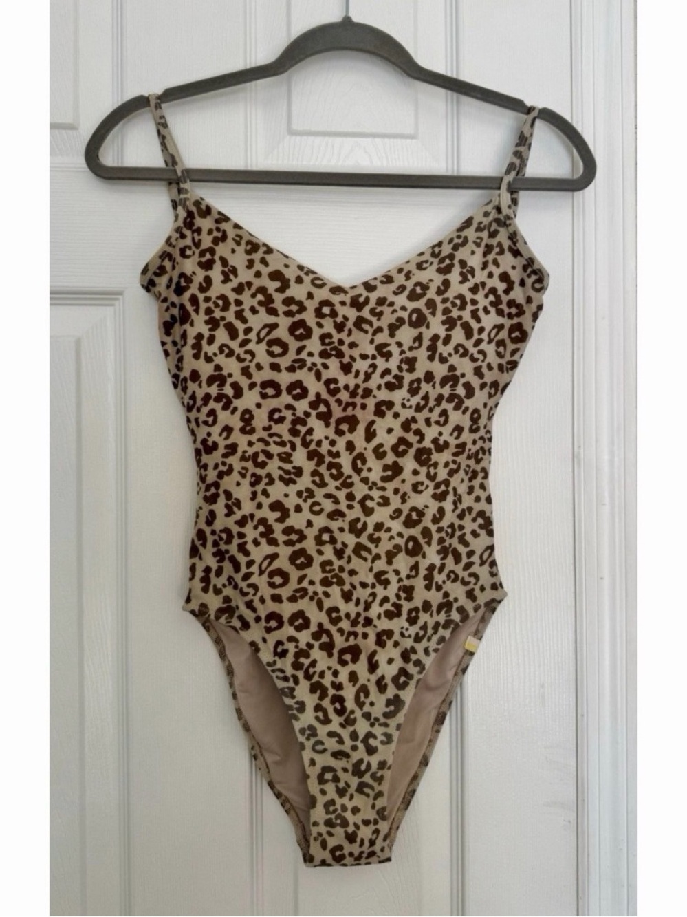 summersalt Leopard-Print One-Piece Swimsuit in Beige and Brown